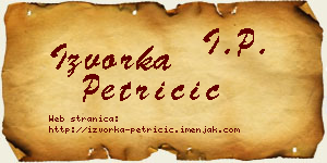 Izvorka Petričić vizit kartica
